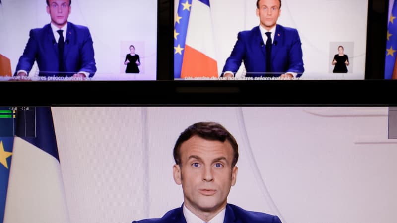 Emmanuel Macron lors de son allocution télévisée ce mardi soir. 