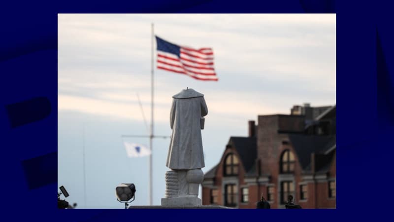 Une statue de Christophe Colomb décapitée à Boston 