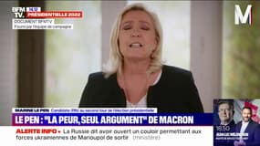 Marine Le Pen publie une vidéo en réponse aux "invectives" d'Emmanuel Macron