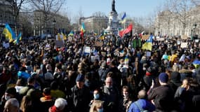 Manifestation contre l'invasion russe en Ukraine, le 26 février 2022 à Paris