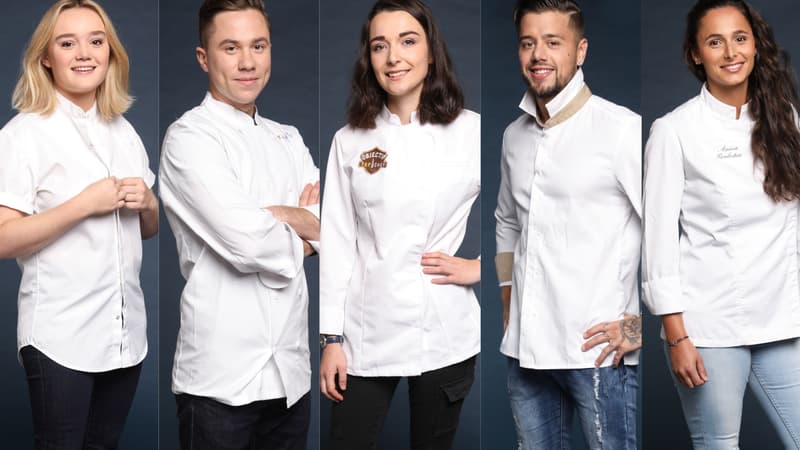 Alexia Duchêne, Baptiste Renouard, Camille Maury, Florian Barbarot et Anissa Bolesteix, cinq des quinze candidats de "Top Chef" saison 10