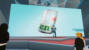 Une capture d'écran de la présentation de Heineken dans Decentraland