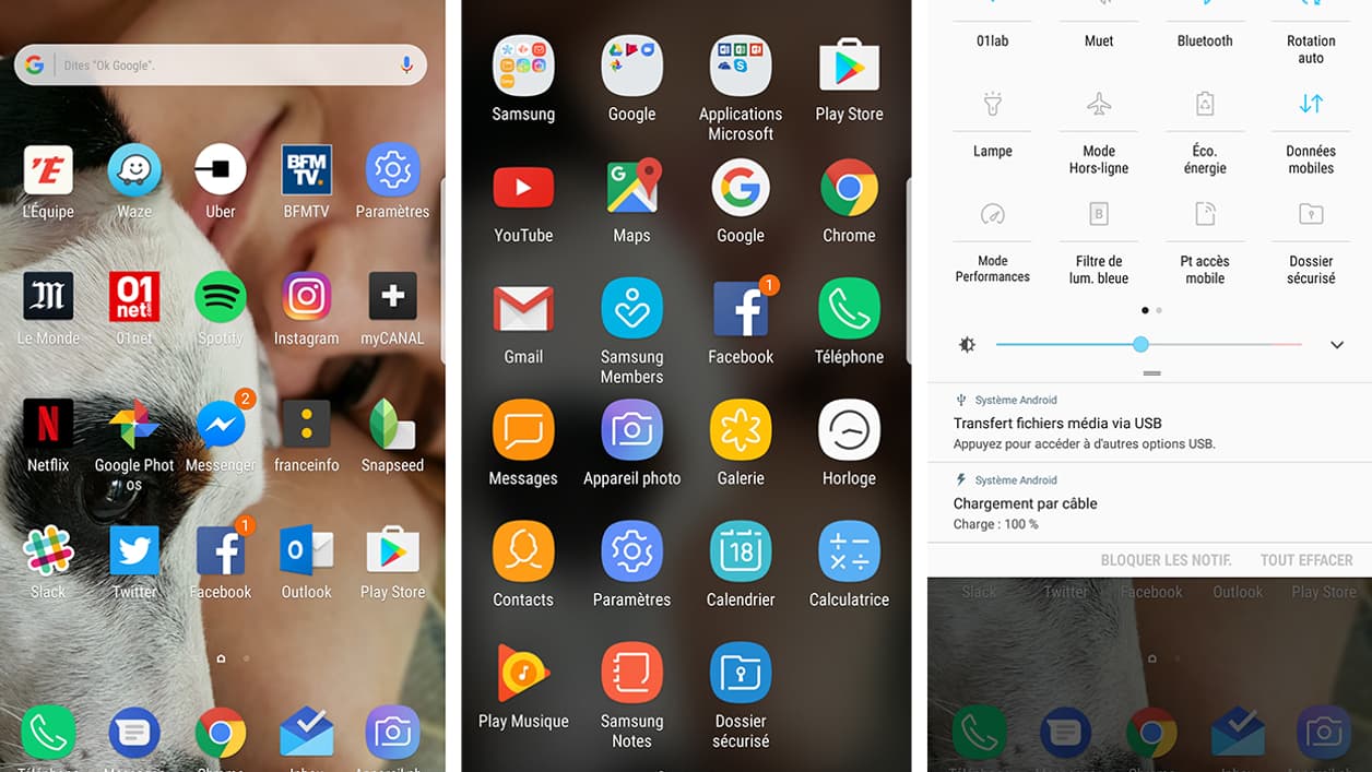 La nouvelle interface du Galaxy S8 est très agréable La nouvelle interface du Galaxy S8 est très agréable