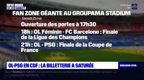 OL-PSG en Coupe de France: la billetterie de la fan zone du Groupama Stadium saturée