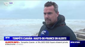 "Il y a du spectacle, c'est impressionnant":  À Wissant (Pas-de-Calais), certains spectateurs observent la mer s'agiter sous l'effet de la tempête Ciarán