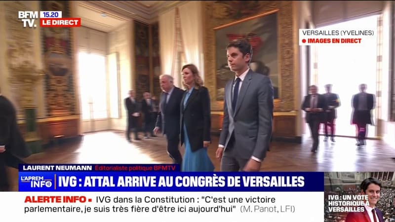 IVG dans la Constitution: Gabriel Attal arrive au Congrès de Versailles