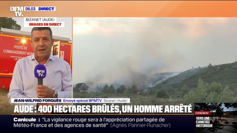 Incendie dans l'Aude: 400 hectares brûlés et trois feux encore 