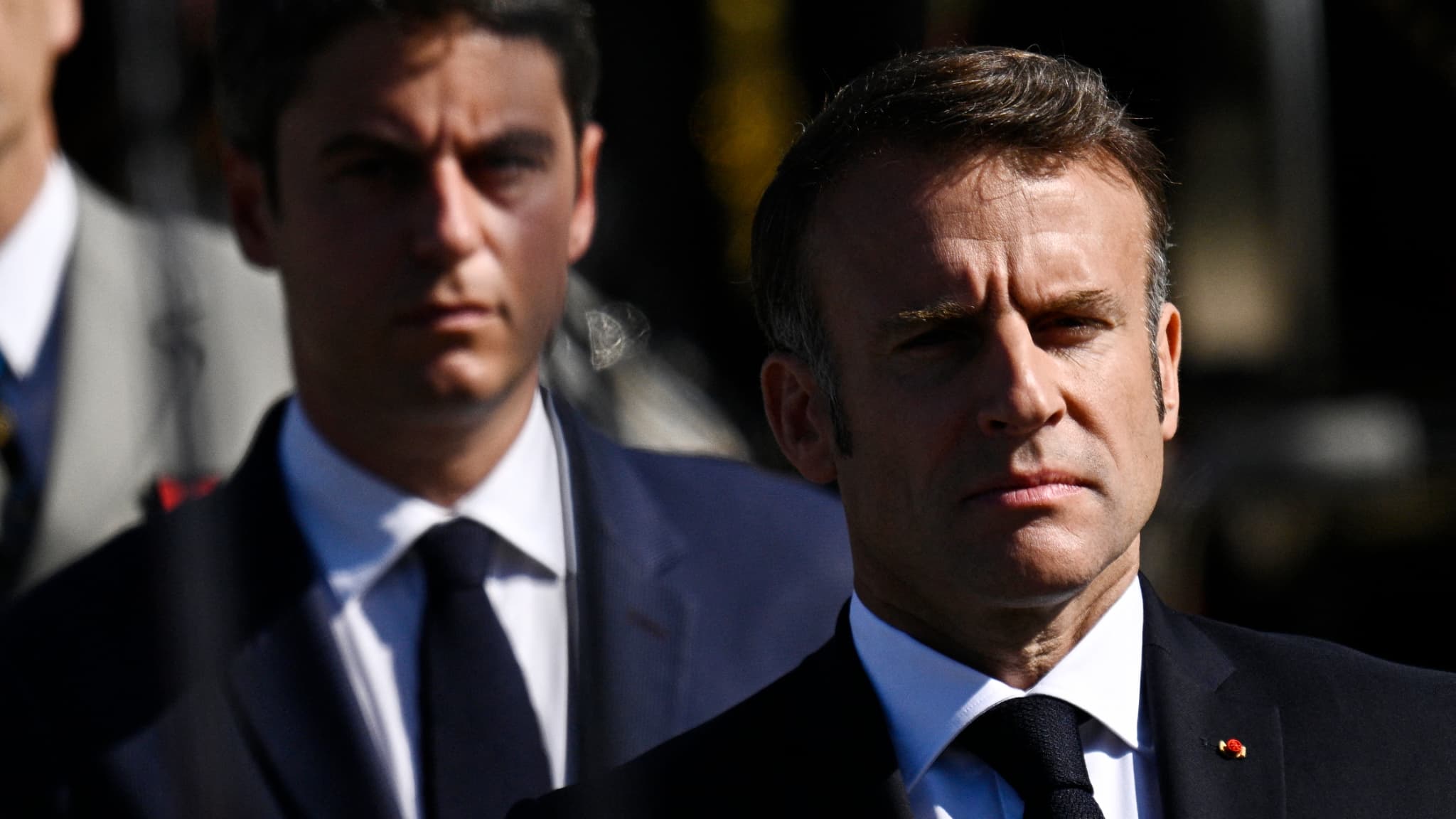 Emmanuel Macron et Gabriel Attal, lors des cérémonies du 14 juillet 2024, à Paris.