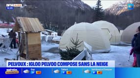 Pelvoux-Vallouise: des structures en toile et non plus en neige au village igloo de la station