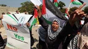 Manifestation, à Gaza, en soutien au projet de reconnaissance d'un Etat palestinien par l'Onu. Le président palestinien Mahmoud Abbas doit normalement remettre ce vendredi au secrétaire général des Nations unies Ban Ki-moon une demande d'adhésion complète