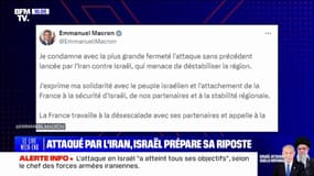Emmanuel Macron "condamne avec la plus grande fermeté" l'attaque de l'Iran contre Israël