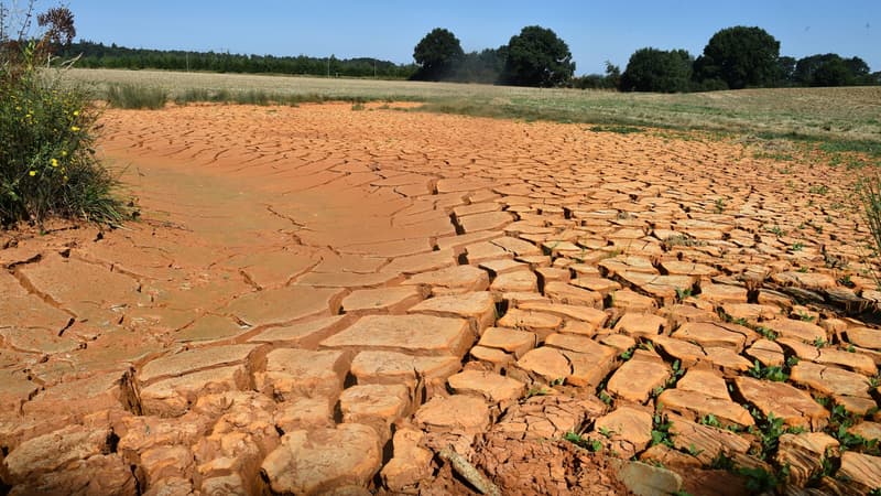 La rivière Le Preau asséchée le 22 aout 2018