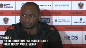 Nice : "Cette situation est inacceptable pour nous" avoue Vieira