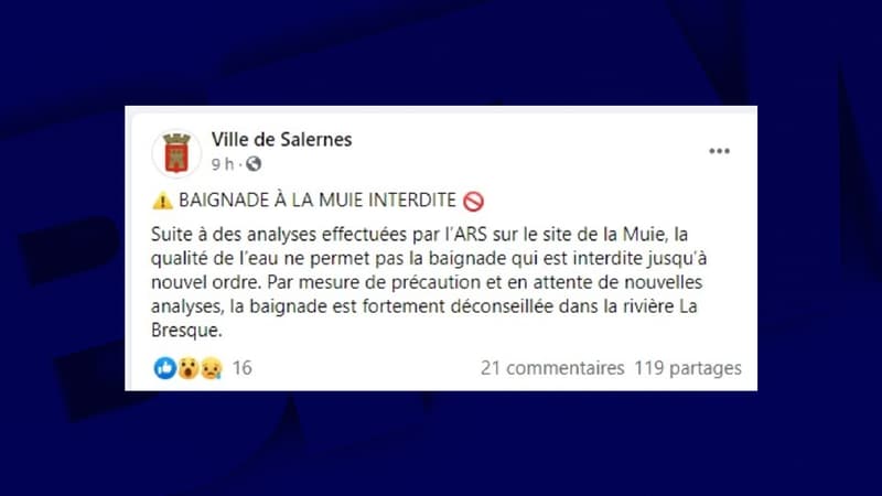 La baignade est interdite sur le site de La Muie jusqu'à nouvel ordre d'après un arrêté municipal.