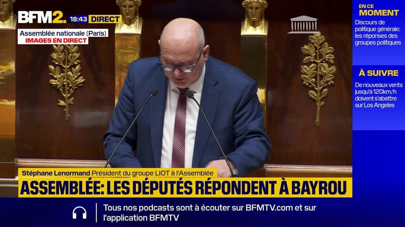 Le groupe Liot à l'Assemblée nationale répond au discours de politique générale de François Bayrou