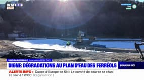 Digne-les-Bains: dégradations au plan d'eau des Ferréols