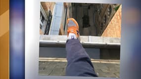 Le jeune homme avait posté une photo de son pied dans le vide, prêt à sauter.