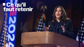 La candidate démocrate Kamala Harris lors de la dernière journée de la Convention nationale démocrate au United Center, le 22 août 2024 à Chicago, aux États-Unis. 