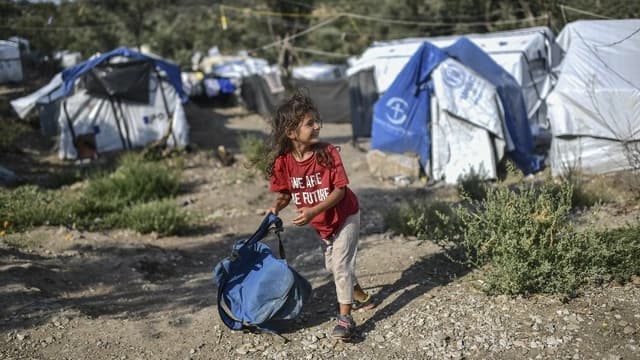 Le camp de Moria à Lesbos.