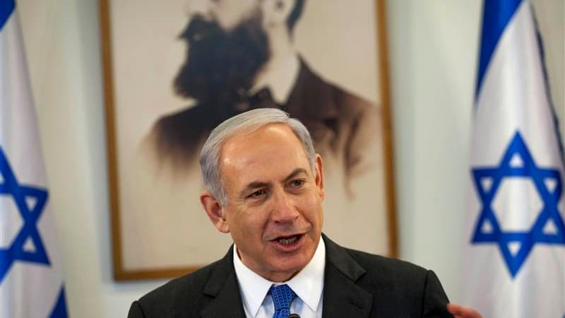Le Premier ministre israélien Benjamin Netanyahu. Israël a bombardé la Syrie pour la deuxième fois en 48 heures, menant à l'aube une série de frappes aériennes sur Damas pour empêcher la livraison au Hezbollah, le puissant mouvement chiite libanais, de mi