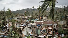 Images de la Sécurité civile des dégâts à Combani, à Mayotte, le 15 décembre 2024