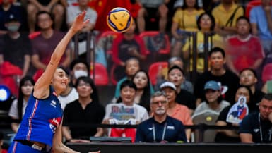 Amélie Rotar lors du match entre la France et la Chine, le 31 août 2025.