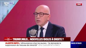Éric Ciotti (UDR) propose de supprimer des organismes publics comme l'Arcom et les ARS, "qui coûtent beaucoup et créent des normes"