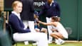 Jodie Burrage avec le ramasseur de balles à Wimbledon