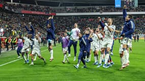 Les joueurs de l'Italie savourent leur qualification à l'Euro 2024.