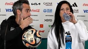Jorge Vilda et Jennifer Hermoso, à Auckland le 14 août 2023