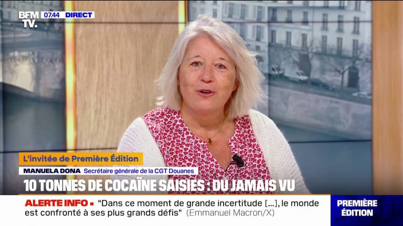 10 tonnes de cocaïne saisies à Dunkerque: Elle a fait le transit depuis la Guadeloupe, indique Manuela Dona (secrétaire générale CGT douanes)