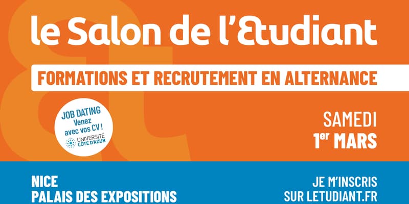 Salon de l'étudiant apprentissage, alternance et métiers de Nice, le 1er Mars 2025 !