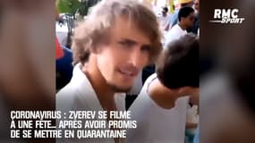 Coronavirus : Zverev se filme à une fête... après avoir promis de se mettre en quarantaine