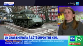 Strasbourg: un char Sherman à côté du pont de Kehl