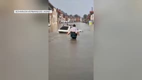 La commune de Bohain-en-Vermandois, dans l'Aisne, touchée par de fortes pluies ce mercredi 23 juillet.