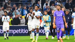 La déception d'Aubameyang et de ses équipiers de l'OM après la défaite contre l'Atalanta le 5 novembre 2025