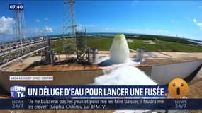 Un déluge d'eau pour lancer une fusée