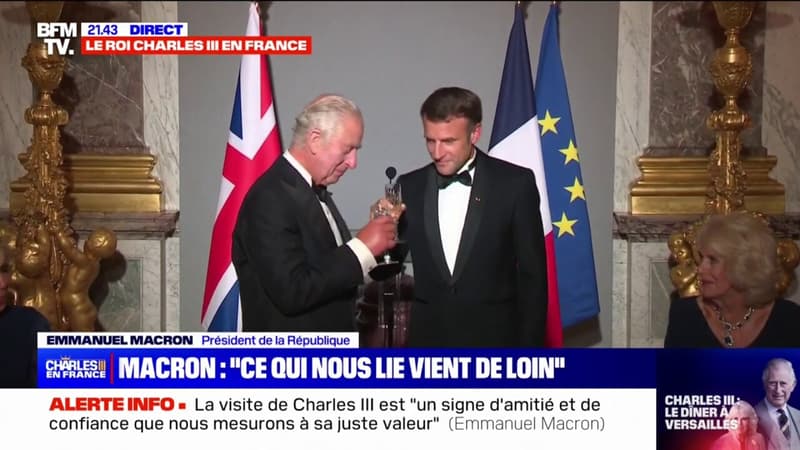 Emmanuel Macron et Charles III portent un toast à l'amitié franco-britannique