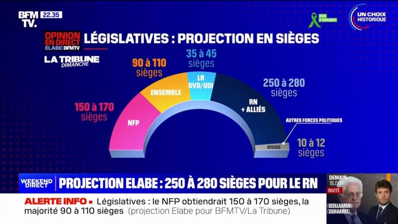 Élections législatives: selon un sondage Elabe, le Rassemblement national pourrait obtenir 250 à 280 sièges à l'Assemblée nationale