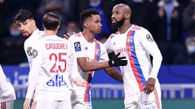 La joie de Moussa Dembélé après son but face à Nice, le 12 février 2022.