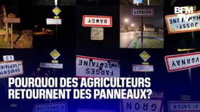 Voici pourquoi des agriculteurs retournent des panneaux de communes à l'envers 