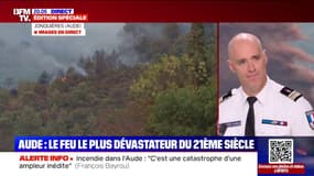 Incendie dans l'Aude: le lieutenant-colonel Frédéric Harrault, porte-parole de la Sécurité civile, explique pourquoi les aéronefs ne volent pas la nuit
