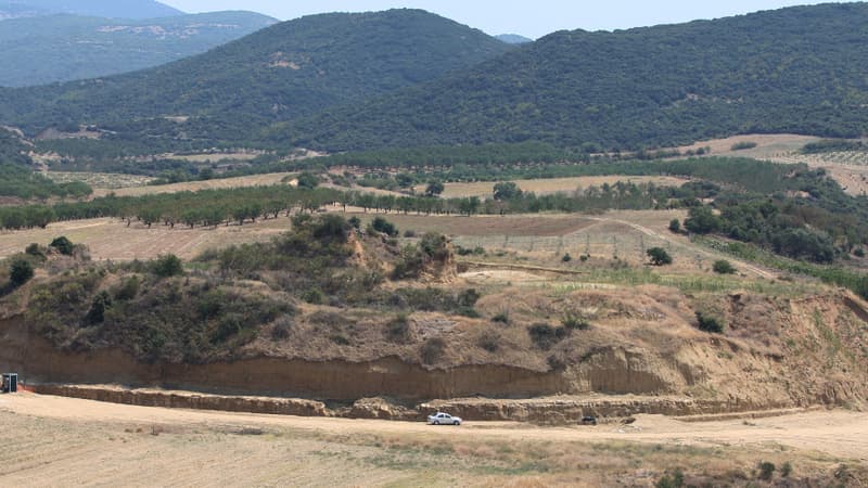 Le site de fouilles de la cité antique d’Amphipolis, dans le Nord de la Grèce, ici le 24 août 2013.