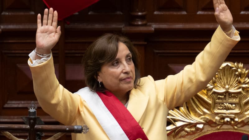 Dina Boluarte, peu après son investiture à la tête du Pérou, le 7 décembre 2022