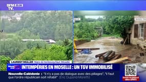 Laurent Muller (maire de Hombourg-Haut): "Le TGV Francfort-Paris est bloqué à hauteur de Hombourg-Haut" à cause des inondations en Moselle