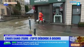 Crues dans l'Eure: la commune de Gisors inondée par le débordement de l'Epte
