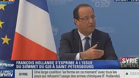 François Hollande s'exprimant à l'issue du G20, ce vendredi à St-Petersbourg.