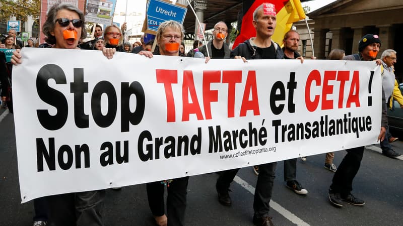 De nombreuses manifestations contre le Ceta sont organisées en France ou en Allemagne. 