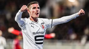 Benjamin Bourigeaud avec Rennes en janvier 2023