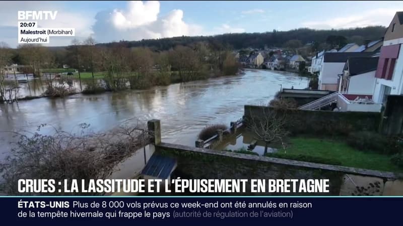 La Bretagne est frappée par des inondations après que la rivière de l'Oust soit sortie de son lit